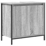 vidaXL 5-dielna súprava nábytku do kúpeľne  v šedom sonom inžinierskom dreve – Obrázok 6