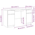 vidaXL Stôl Staré Dřevo 140x49x76 cm Kompozitné drevo – Obrázok 12