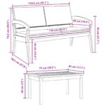 vidaXL 3-dielny bistro set s vankúšmi - solídne akáciové drevo – Obrázok 9