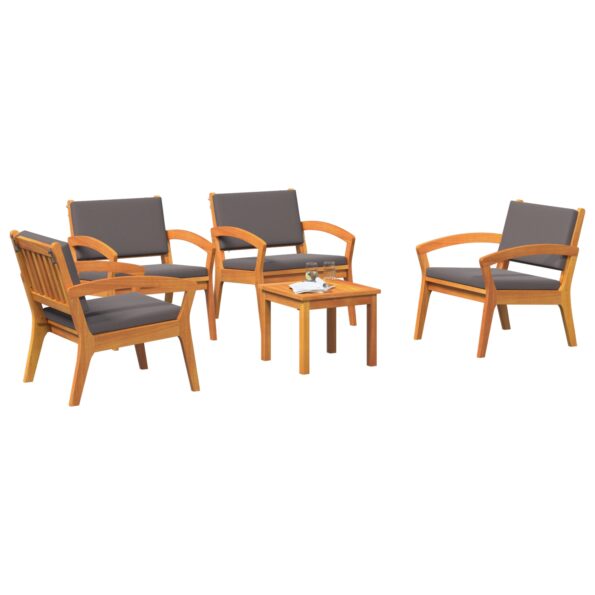 3328620_3.jpg vidaXL 5-dielny bistro set s vankúšmi - Masívne akáciové drevo – Obrázok 3