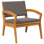 vidaXL 5-dielny bistro set s vankúšmi - Masívne akáciové drevo – Obrázok 5