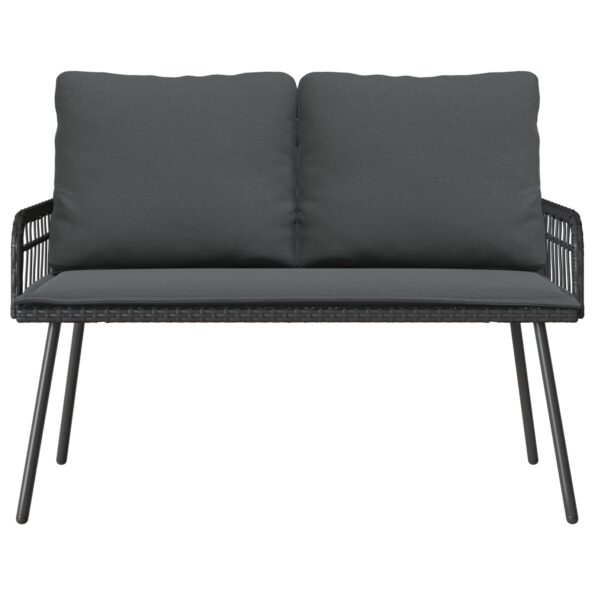 vidaXL 2-dielna záhradná jedálenská súprava s vankúšmi čierny poly ratan – Obrázok 7