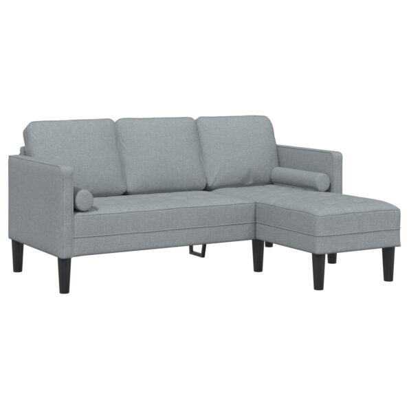 vidaXL Sada pohoviek s vankúšom 2 pcs Svetlosivá Polyester – Obrázok 5