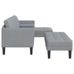 vidaXL Sada pohoviek s vankúšom 2 pcs Svetlosivá Polyester – Obrázok 7