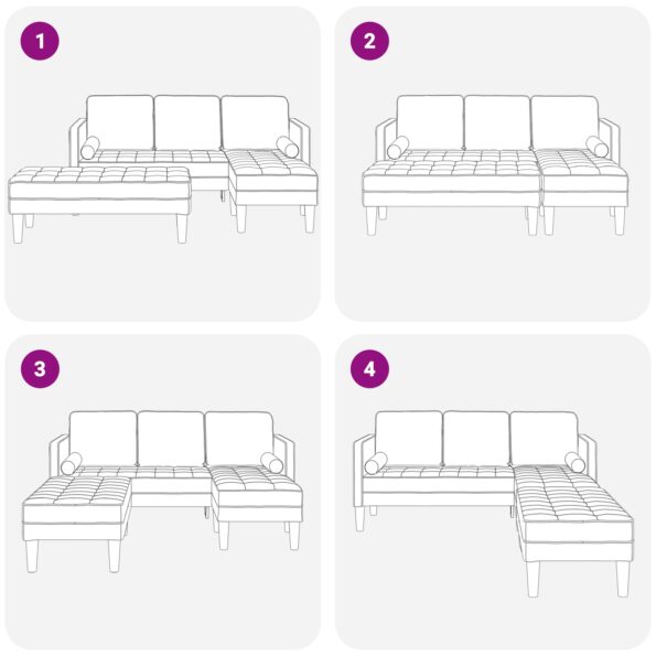 Záhradná pohovka vidaXL s lavičkou a vankúšmi L – tvarovaná svetlosivá zamatová, 3 – miestna pohovka vidaXL s chaise L – tvarovaná svetlosivá 160 cm zamatová, Záhradná lavička vidaXL svetlosivá 113 cm zamatová – Obrázok 10