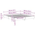 vidaXL Posteľový rám Čierny dub 180x200 cm – Obrázok 9