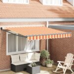 vidaXL automatická vysúvacia markíza žltá a oranžová 300x250 cm