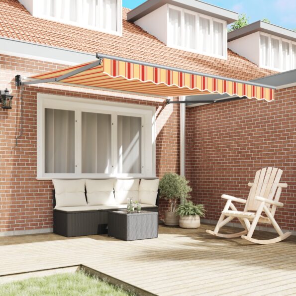 3329972_3.jpg vidaXL automatická vysúvacia markíza žltá a oranžová 300x250 cm – Obrázok 3