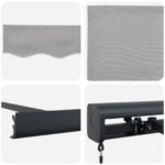 vidaXL Ručne vysúvacia markíza svetlosivá 300x250 cm – Obrázok 8