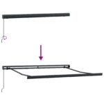 vidaXL Ručná vysúvacia markíza červená 300x250 cm – Obrázok 9