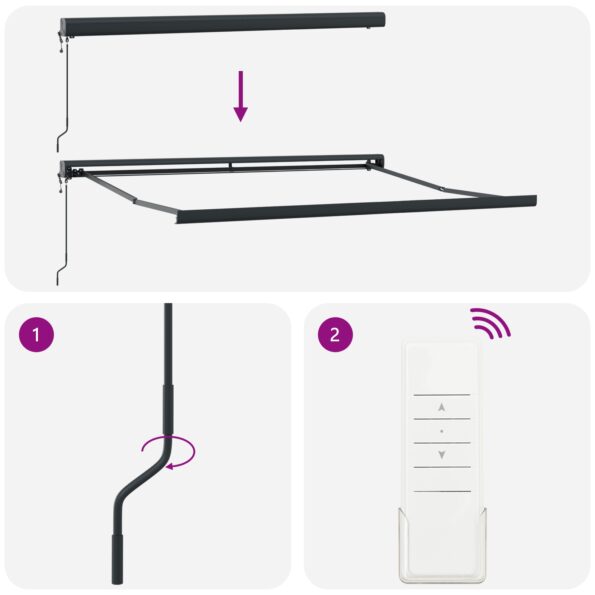 vidaXL Automatická vysúvacia markíza červená 300x250 cm – Obrázok 9