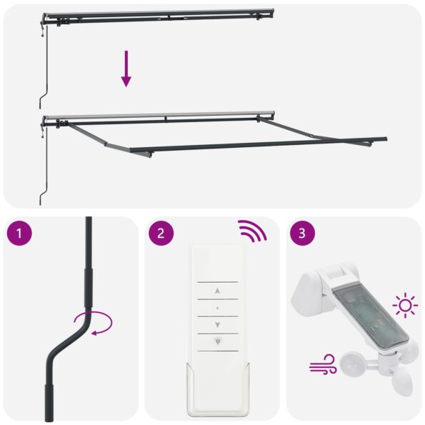 vidaXL Automatická vysúvacia markíza oranžová a hnedá 350x250 cm – Obrázok 9