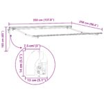 vidaXL Automatická vysúvacia markíza s pruhmi 350x250 cm – Obrázok 12