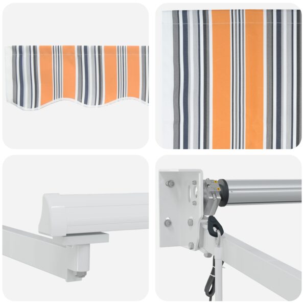 vidaXL Automatická Vysúvacia Markíza Viacfarebná Pruhovaná 350x250 cm – Obrázok 8
