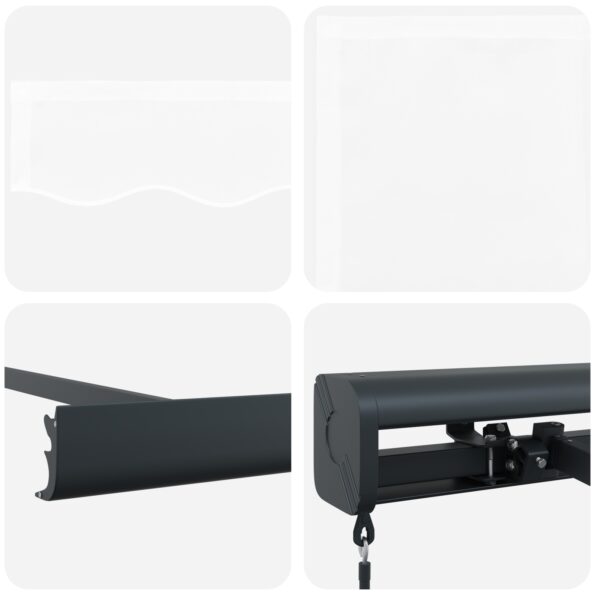 Ručná vysúvacia markíza vidaXL Biela 350x250 cm, Náhradná tkanina markízy vidaXL pre rám 3,5x2,5 m Biela – Obrázok 8