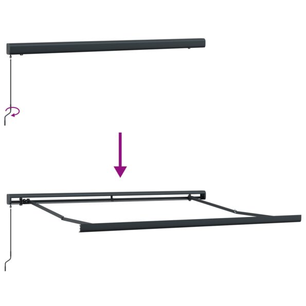 vidaXL Červená manuálna vysúvacia markíza 350x250 cm – Obrázok 9