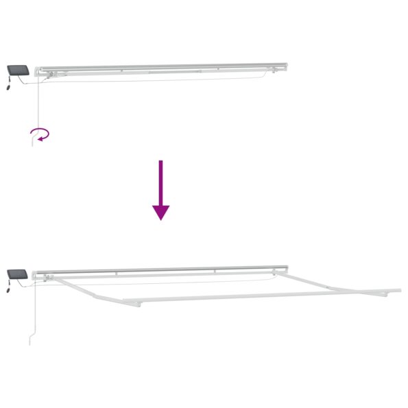 vidaXL Ručná Vysúvacia Markíza s LED Béžová 400x300 cm – Obrázok 10