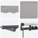 vidaXL Manuálna Vysúvacia Markíza s LED Svetlom Svetlosivá 400x300 cm – Obrázok 8