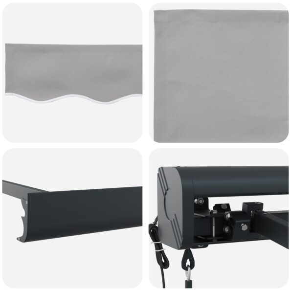 vidaXL Automatická vysúvacia markíza svetlosivá 400x300 cm – Obrázok 8
