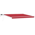 Ručná zasúvacia markíza vidaXL s LED Červená 400x300 cm, Náhradná tkanina markízy vidaXL pre rám 4x3 m Červená – Obrázok 2