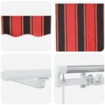 vidaXL Manuálna vysúvacia markíza s LED oranžová a hnedá 400x350 cm – Obrázok 10