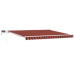 vidaXL Manuálna vysúvacia markíza s LED oranžová a hnedá 400x350 cm – Obrázok 2