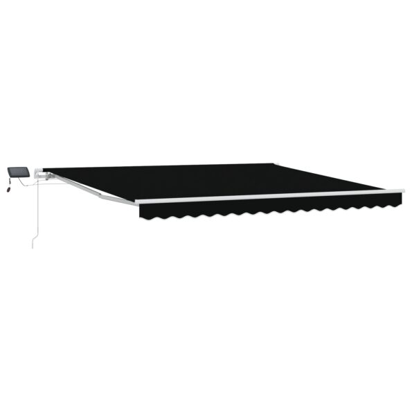 3330776_2.jpg Ručná zasúvacia markíza s LED Čierna 400x350 cm, Náhradná látka markízy vidaXL pre rám 4x3,5 m Čierna – Obrázok 2