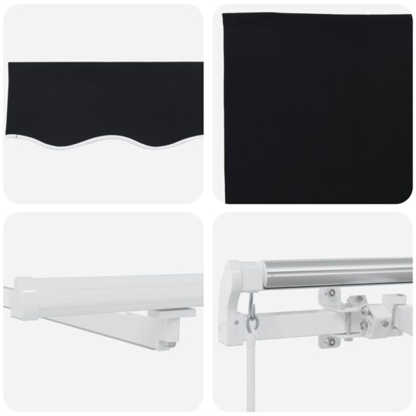 3330776_8.jpg Ručná zasúvacia markíza s LED Čierna 400x350 cm, Náhradná látka markízy vidaXL pre rám 4x3,5 m Čierna – Obrázok 8