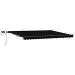 vidaXL Manuálna Vysúvacia Markíza s LED Čierna 400x350 cm – Obrázok 4