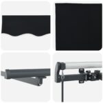 vidaXL Manuálna Vysúvacia Markíza s LED Čierna 400x350 cm – Obrázok 8
