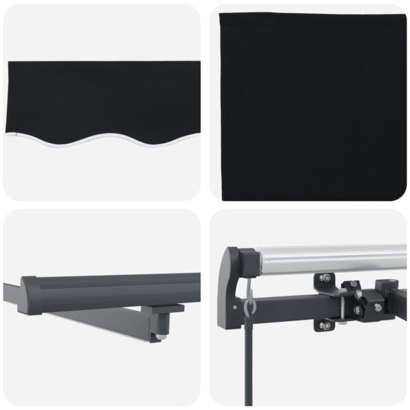 3330780_8.jpg vidaXL Manuálna Vysúvacia Markíza s LED Čierna 400x350 cm – Obrázok 8