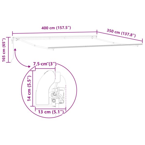 3330829_12.jpg Automatická zasúvacia markíza vidaXL Červená 400 x 350 cm, Náhradná tkanina markízy vidaXL pre rám 4 x 3,5 m Červená – Obrázok 12
