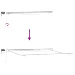 vidaXL Ručná vysúvacia markíza s LED, čierna, 450x300 cm – Obrázok 10