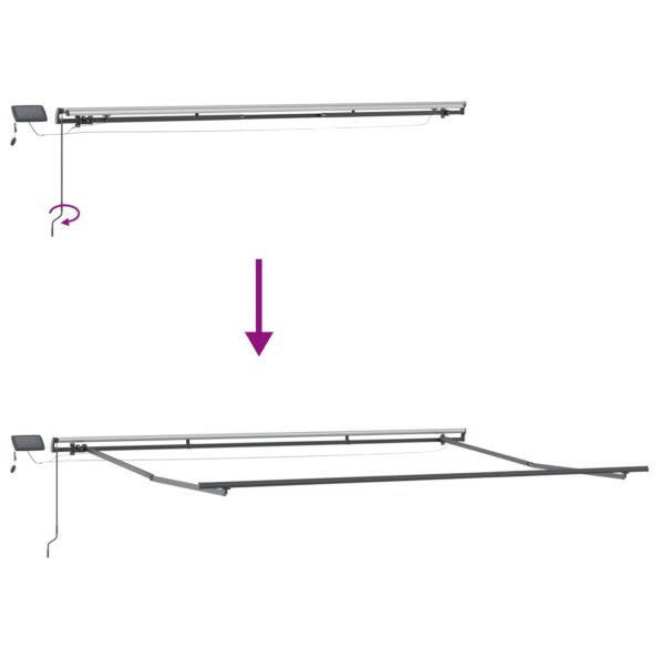 vidaXL Ručná vysúvacia markíza s LED bielou 450x300 cm – Obrázok 10