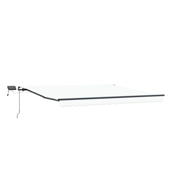 vidaXL Ručná vysúvacia markíza s LED bielou 450x300 cm – Obrázok 4