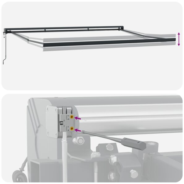 vidaXL Automatická zasúvacia markíza s pruhmi 500x300 cm – Obrázok 10