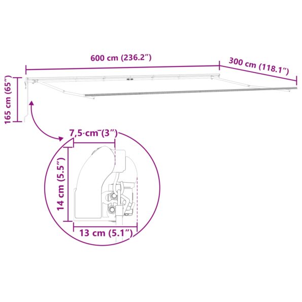 3331651_12.jpg Automatická vysúvacia markíza vidaXL Biela 600x300 cm, Náhradná látka pre markízu vidaXL 6x3 m Biela – Obrázok 12