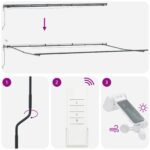 vidaXL Automatická vysúvacia markíza s LED Biela 600x300 cm – Obrázok 11