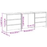 vidaXL 3-dielny bočný stolík v čiernom dubovom kompozitnom dreve – Obrázok 10