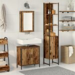 vidaXL 3-dielna súprava kúpeľňového nábytku Staré drevo Recyklované drevo