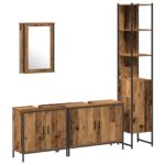 vidaXL 4-dielna súprava nábytku do kúpeľne Staré drevo – Obrázok 2