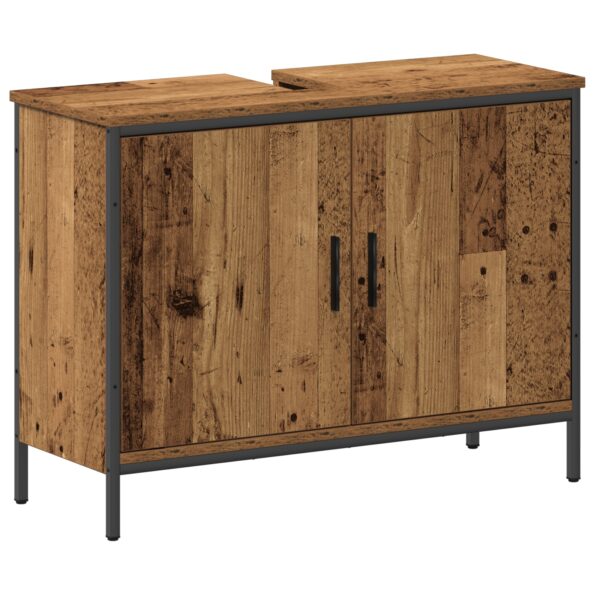 vidaXL 4-dielna súprava nábytku do kúpeľne Staré drevo – Obrázok 7