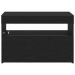 vidaXL Nočný kabinet s LED svetlami Čierny dub 60x35x40 cm umelý materiál – Obrázok 7