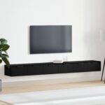 vidaXL Nástenné skrinky 2 ks Čierny dub 102x30x20 cm Kompozitné drevo