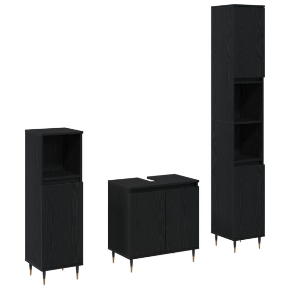 vidaXL Sada kúpeľňového nábytku z troch kusov Čierny dub Kompozitné drevo – Obrázok 2