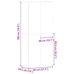 vidaXL Skrinka na topánky Biela 80x35.5x180 cm Kompozitné drevo – Obrázok 10