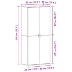 vidaXL Skriňa na topánky Sonoma dub 80x39x180 cm Inžinierske drevo – Obrázok 11