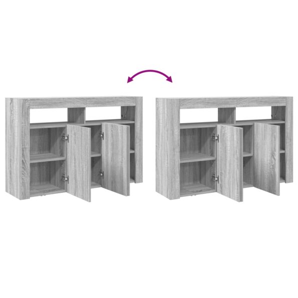 vidaXL bufet Sivá sonoma Inžinierske drevo 116 x 30 x 75 cm Bufet – Obrázok 12