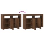 vidaXL Bufet Hnedý dub Inžinierske drevo 116 x 30 x 75 cm Bufet – Obrázok 12