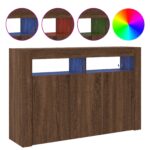 vidaXL Bufet Hnedý dub Inžinierske drevo 116 x 30 x 75 cm Bufet – Obrázok 4